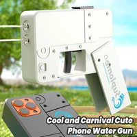 New Folding Phone Toy Water Gun Automatic Continuous Shooting Double Head Jet Water Gun Launcher Model Toy Water Gun Children's 2