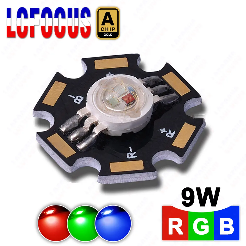 

Светодиодный чип высокой яркости 9 Вт RGB COB диод 3 Вт красный зеленый синий 700 мА для DIY сценическая лампочка 20 мм звездная печатная плата
