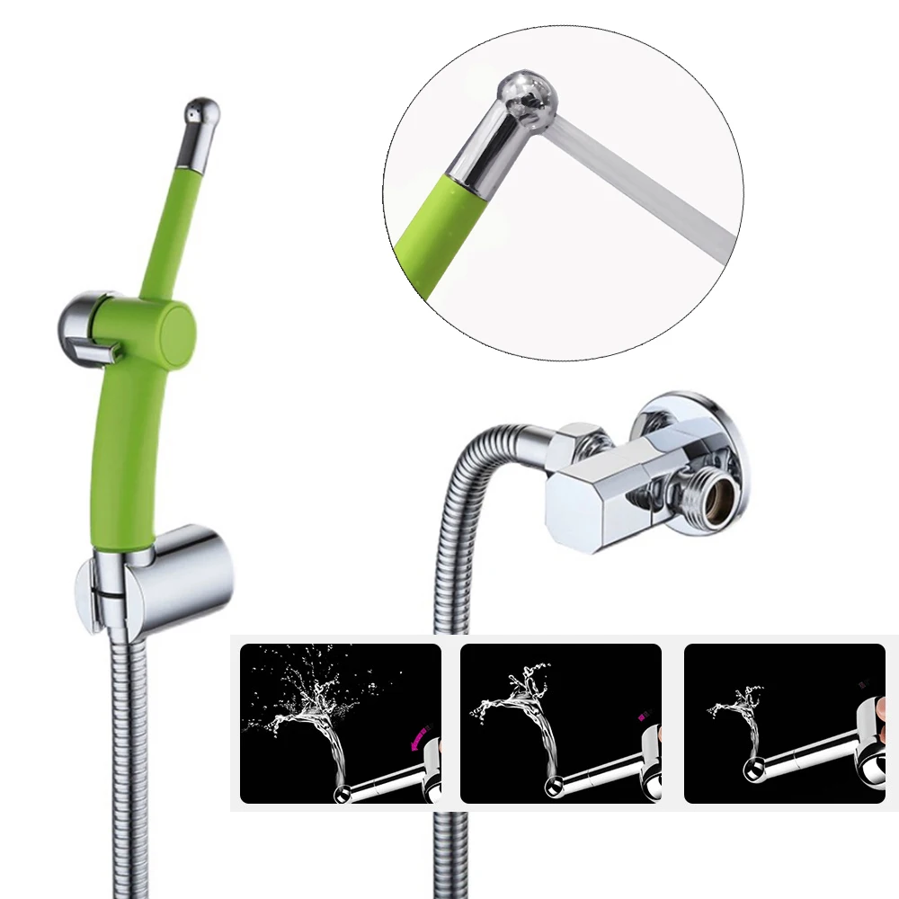 White Black Bidet Sprayer Head Kit Handheld Toilet Wash Bidet Faucet Sprayer Gun Anal Cleaning Butt Plugs Tap Hose Nozzle Set 2