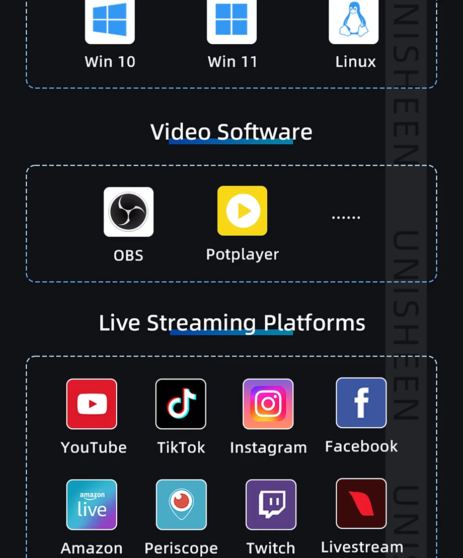 4Channel 2160p OBS Vmix Wirecast Streaming Quad HDMI Broadcast PCI Express UHD V