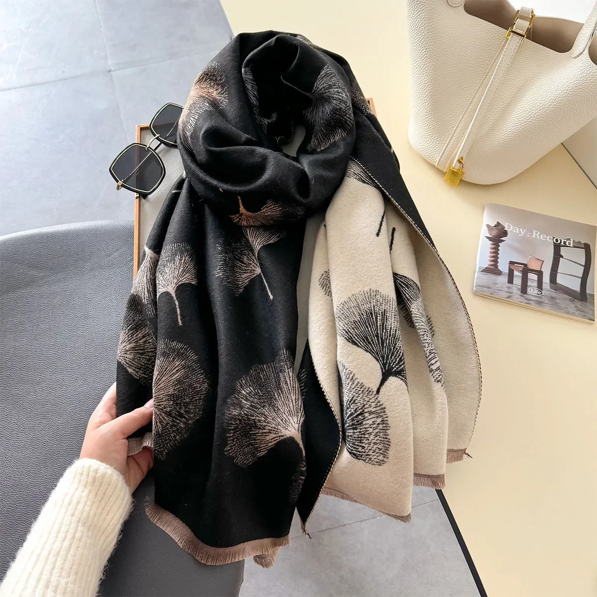 Winter Warm Cashmere Scarf for Women Luxury Pashmina Blanket Thick Shawl Wrap Neckerchief Fashion Bufanda Echarpe Poncho 2024 6