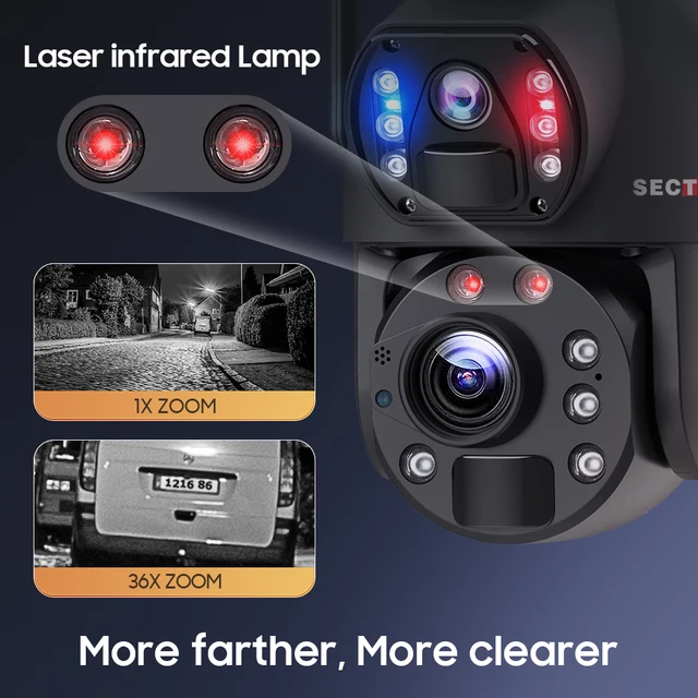 SECTEC 8MP 36X Zoom Dual View Solar Battery PTZ Camera Wifi Wireless Home Surveillance Solar Security Camera Night Vision 2