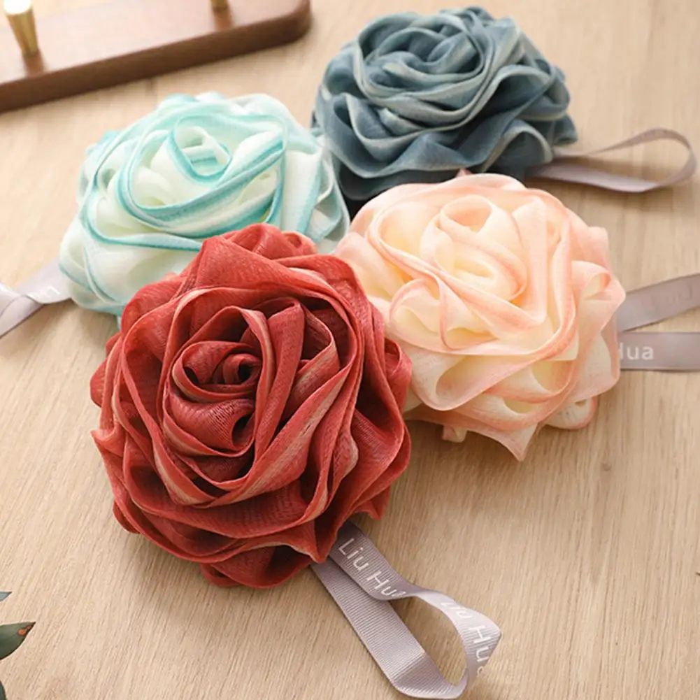 15cm Bath Ball Ultra Soft Fast Foaming Bathing Flower Foaming Sponge Bubble Rose Shower Loofah Exfoliating Pouf Ball Bathroom