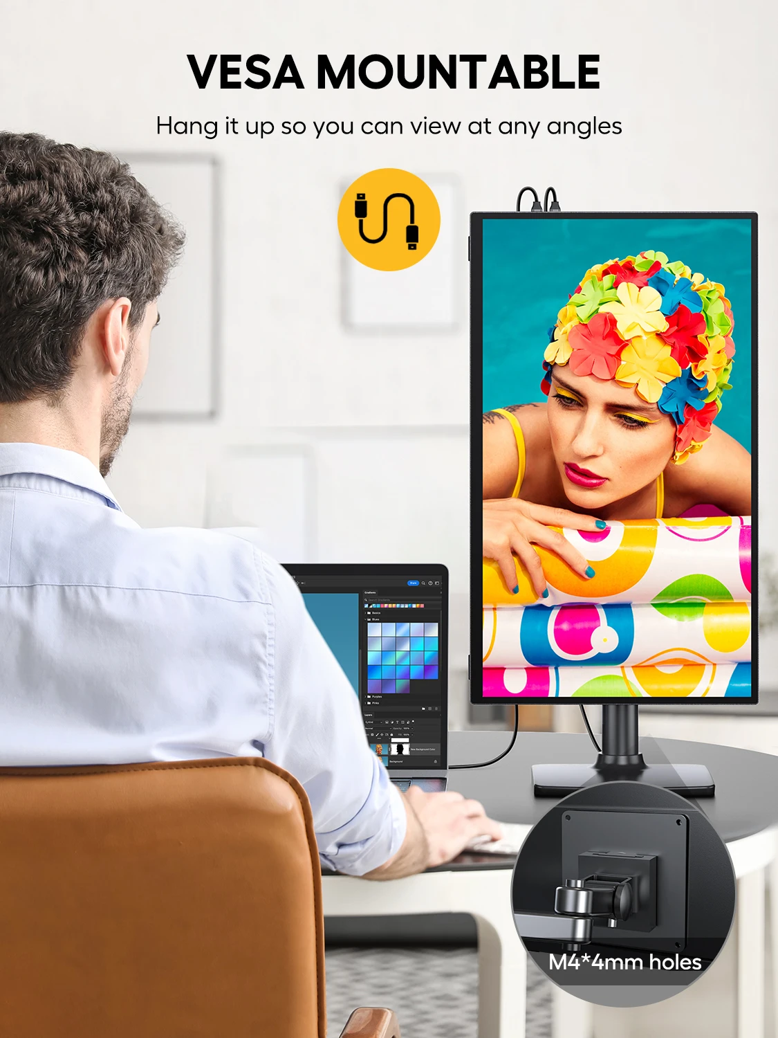 EVICIV 18.5 ġ ޴ ġ ũ 120hz , USB C HDMI FreeSync IPS HDR  ÷, Ʈ ȭ Xbox PS4 PS5 ġ