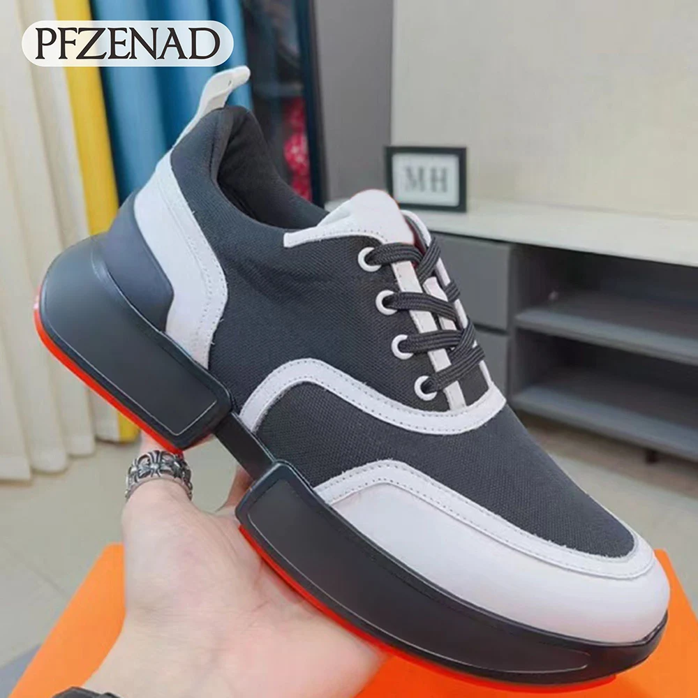 

New High Quality Genuine Leather Low Top Sneakers Size 38-45