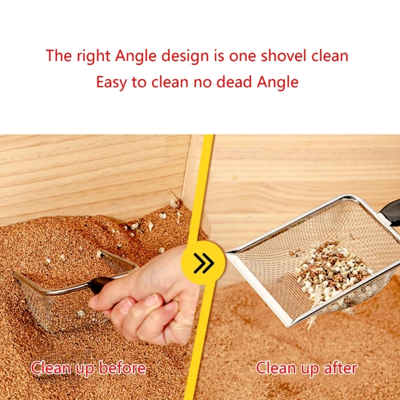 Reptile Sand Scooper Stainless Steel Fine Mesh Metal Sand Shovel