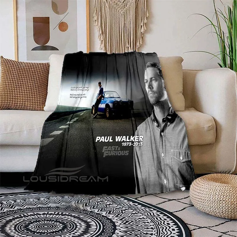 

Paul Walker Actor Fashion Blanket Kids Boy Bedroom Sofa Rest Plush Blanket 3d Fast and Furious Print Soft Blankets and Blankets