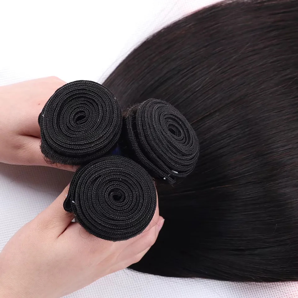 Bone Straight Brazilian Human Hair Weave Extensions