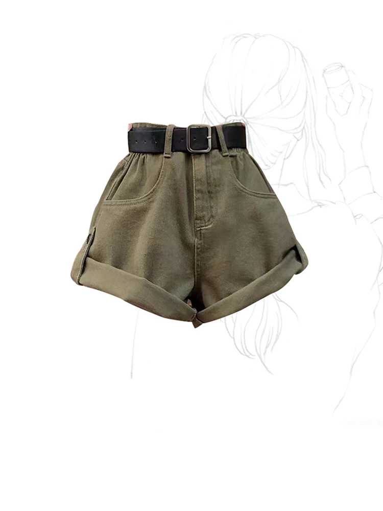 

Women Denim Shorts Fashion High Waist Ladies 2023 Summer Streetwear Baggy Green Cowboy Shorts Jeans Y2k Casual Harajuku Korean