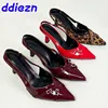 Big Size 43 Footwear Elegant Women Thin Heels Pumps Shoes Female Slides Fashion Pointed Toe Ladies High Heels Sandals Shoes 1