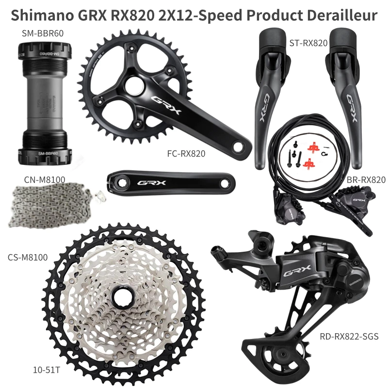 shimanoGRXRX8201x12SpeedRX820GroupsetRoadBikeGroupset170172