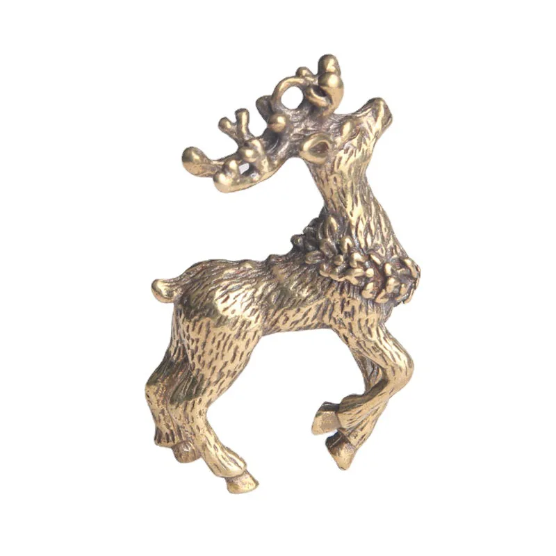 

Brass plum deer keychain pendant all the way safe creative pendant crafts