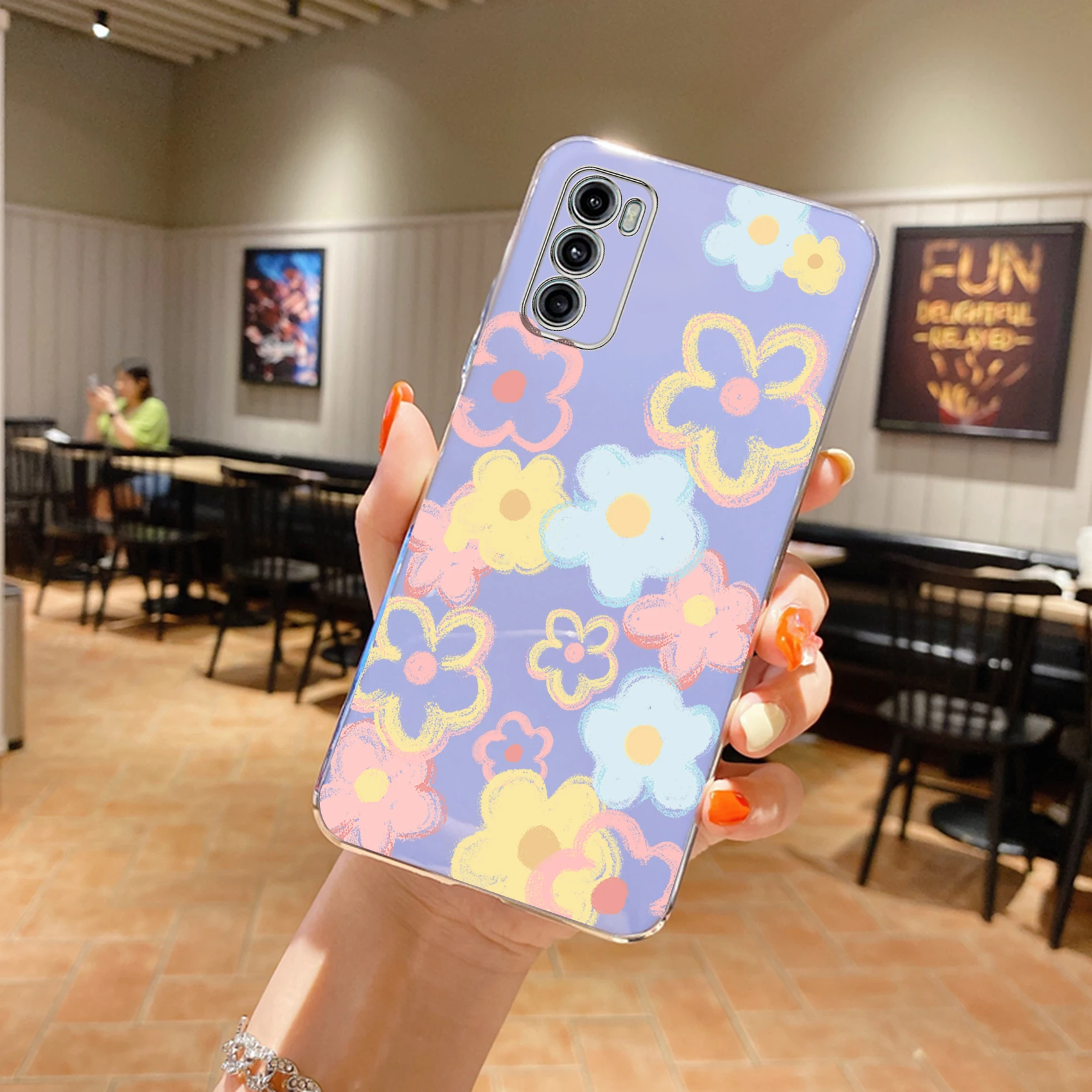Elegant Floral Plating Silicone Phone Case