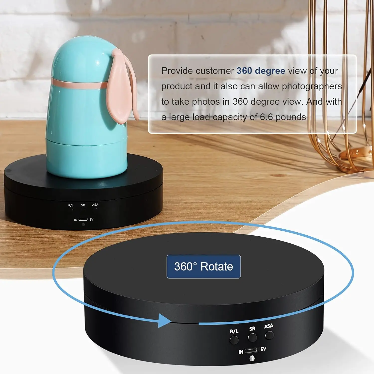 360 Degree Motorized Rotating Turntable Display Stand with USB Power Cable for Photography Products and Shows rotating display stand display stand