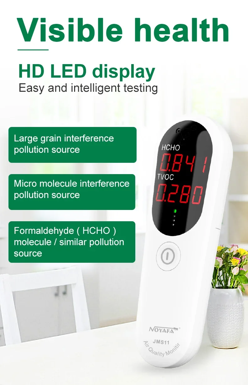 NOYAFA JMS11 Digital Air Quality Monitor Formaldehyde TVOC Meter Portable Sensor