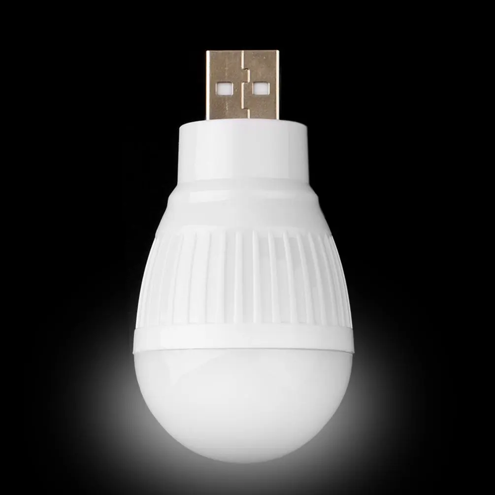 USB Light Bulb Portable 3W 5V LED Reading Light Energy-Saving Emergency Lamp Night for Outdoor Camping Lighting