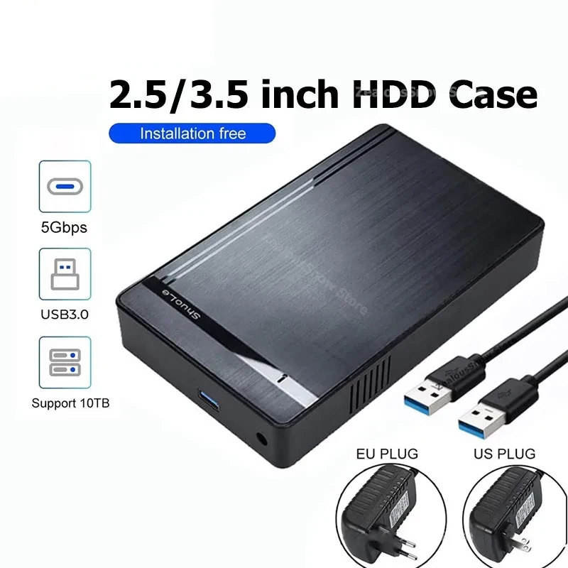 Boîtier de disque dur externe pour adaptateur SATA vers USB 3.0, 3.5 pouces, pour disque SSD 2.5 pouces 3.5 pouces, 450 mo/s, 10 to, pour PC et ordinateur portable