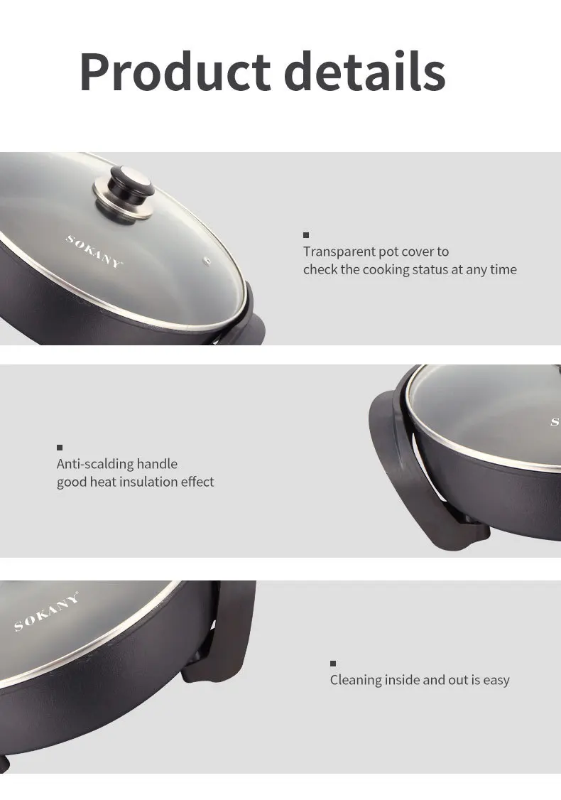Sokany2004 Electric Fry Pan Single sided Cake Bell Commercial Pancake
