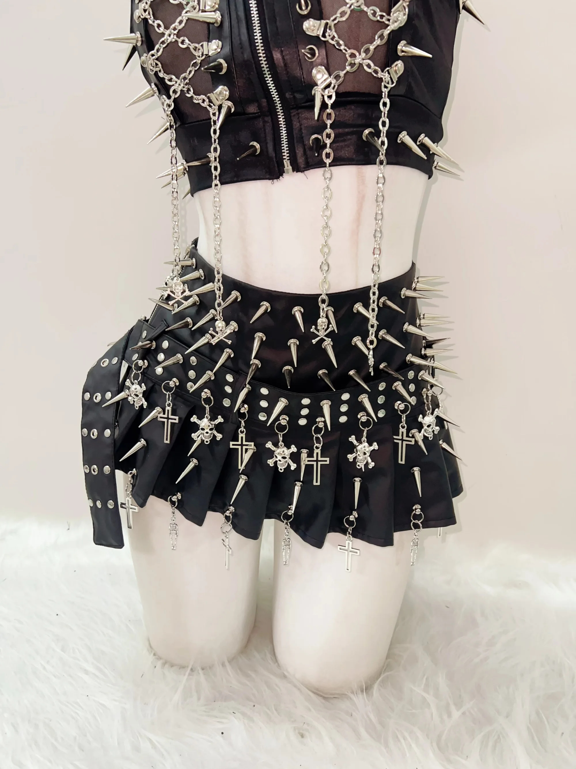gothic clothes y2k clothes Cross Skirt Skull Short skirts y2k fashion Gothic Skirt y2k Short skirts Cross vintage Short skirts