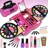 Portable DIY Kid Make Up Toy Beauty Safe Easy Remove Wash Cosmetic Nail Polish Palette Set Case Girl Pretend Gift for Toddler 1