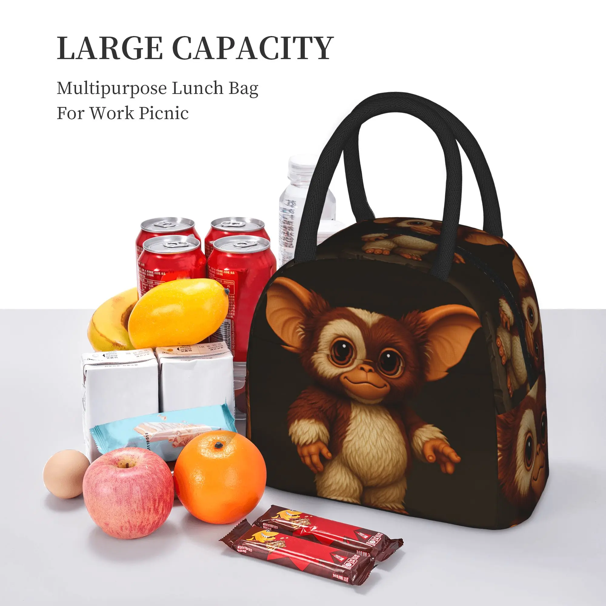 Gizmo Gremlin Lunchtasche für Kinder, grafische Lunchbox, Vintage-Kühltasche für das Büro, praktische Oxford-Thermo-Tragetasche – Detail 7