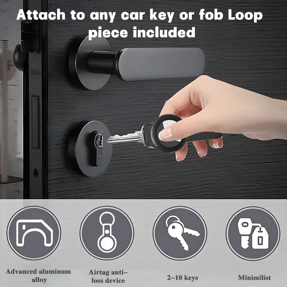Key Holder Keychain for Apple Airtag Key holder aluminum alloy keychain compatible with Apple Airtag