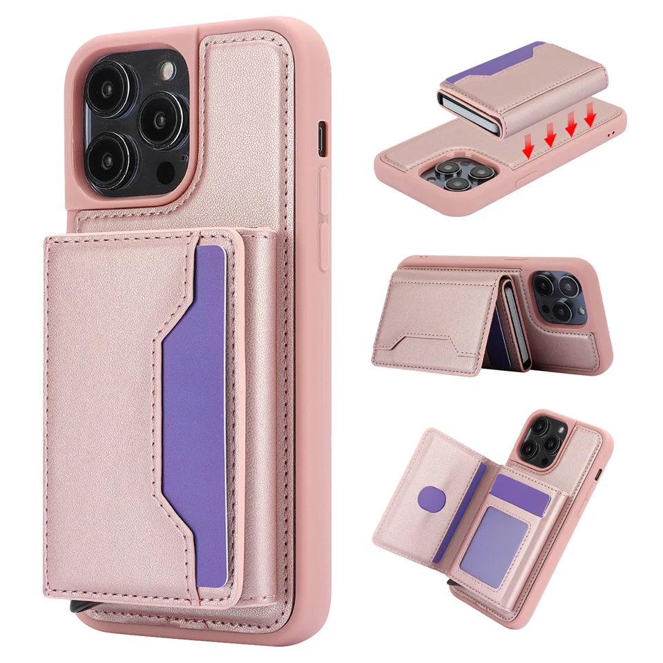 Slide Camera Protection Card Holder Wallet Phone Case For iPhone 16 15 14 13 Pro Max 12 11 XR XS Max 8 Plus Soft Silicone Cover - 202192403