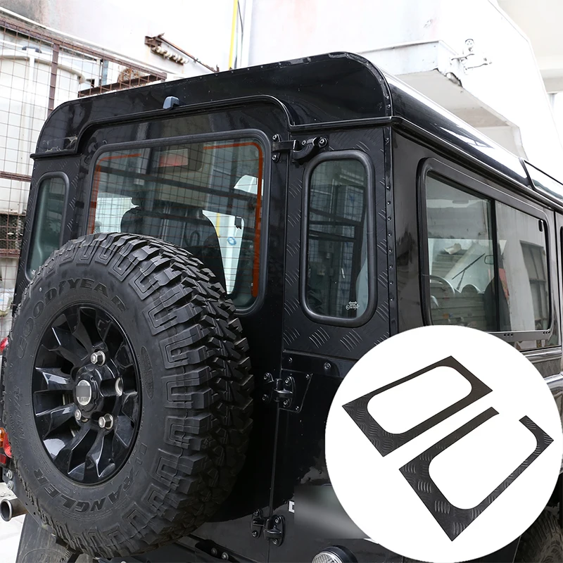 

Exterior Details Alloy Black Car Rear Door Side Window Glass Protective Plate For Land Rover Defender 2004-2018 Car Accessorie