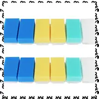 A07I Baby Bath Sponge (12 Pieces) Soft Foam Washer With Cradle Cap Brush Body,Hair And Scalp Clean Gentle Baby Sensory Brush