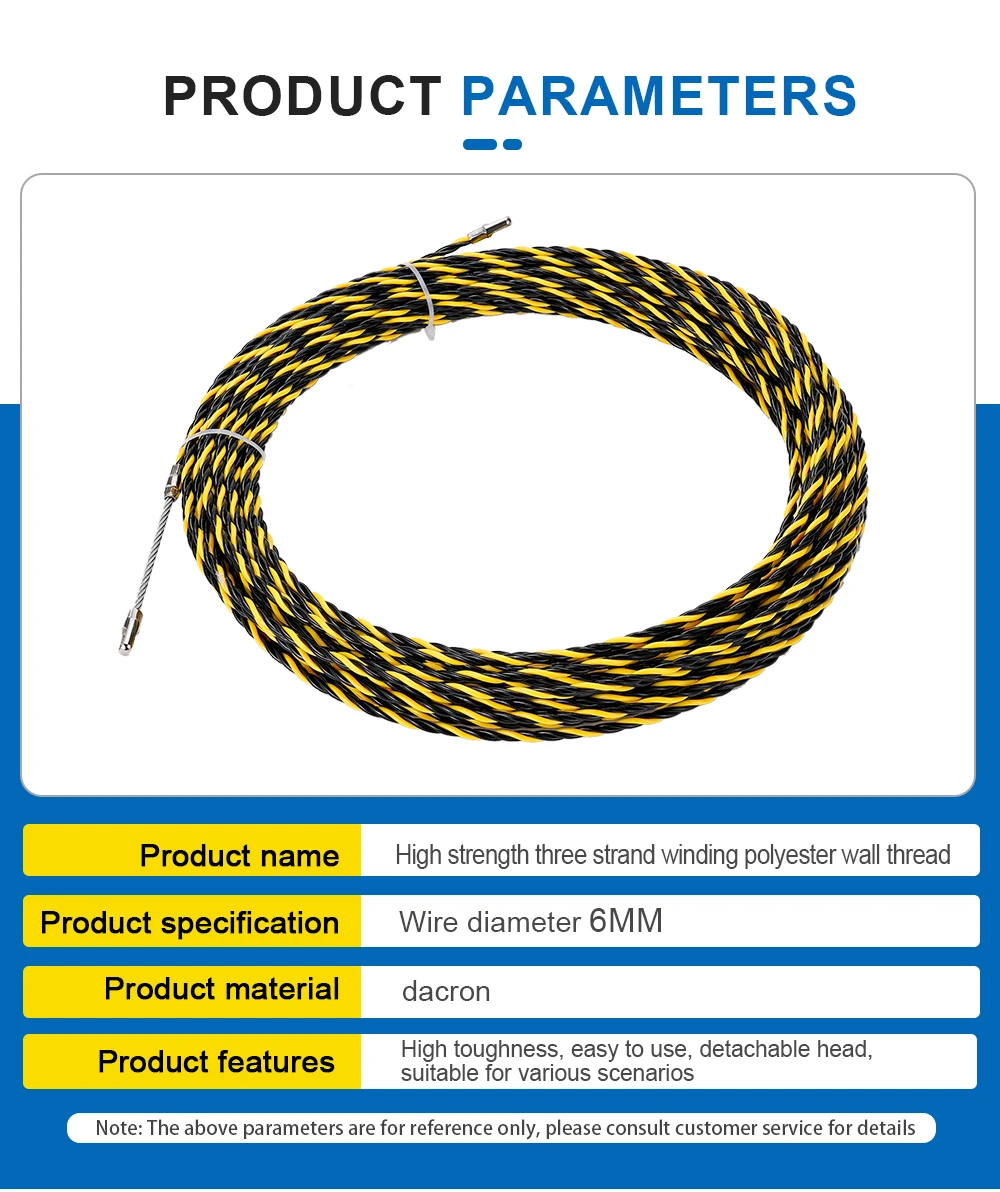 Description Picture 4 of item6mm 5M-50M Cable Push Puller Threader Electrical Wire Guide Device Puller Lead Wiring Installation Tool With 2pcs Wire Harness