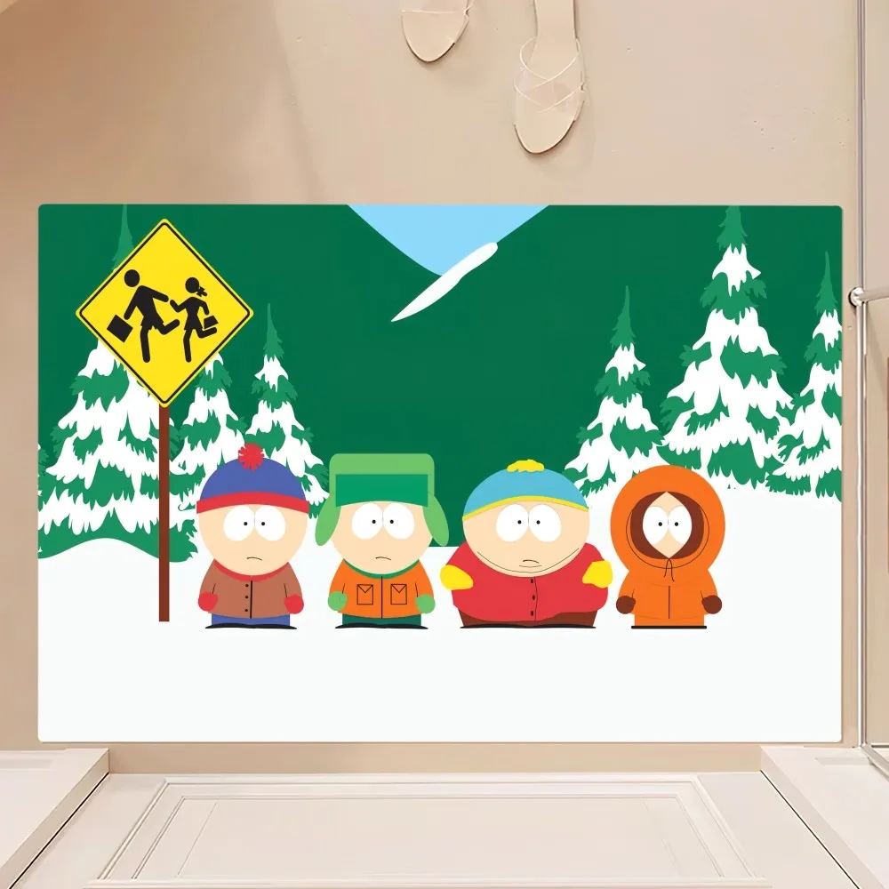Funny Cartoon S-South Cute Park Floor Mat Bedroom Kitchen Door Bath House Super Absorbent Foot Non-slip 6