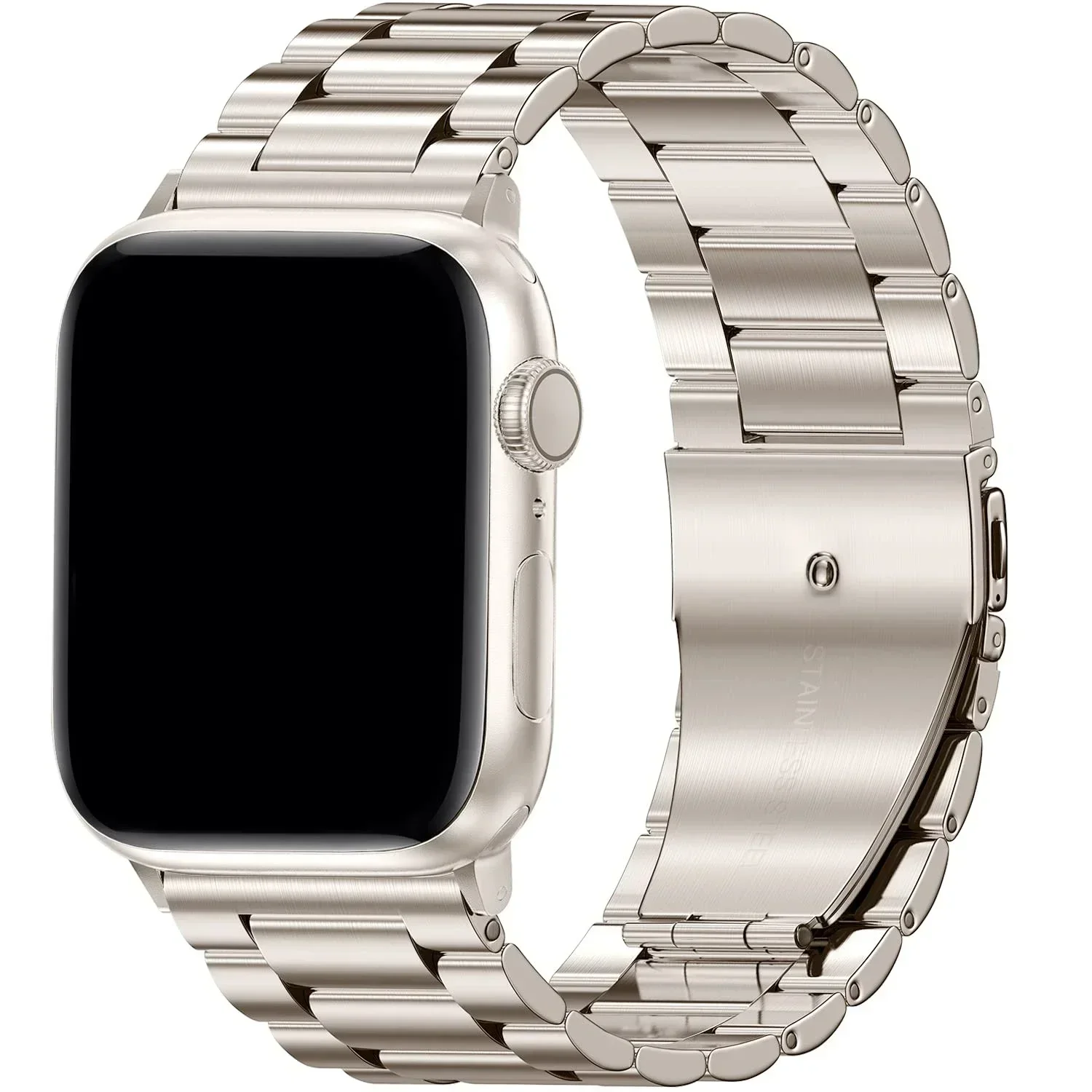 Elegant Stainless Steel Watch Strap - Premium Metal Bracelet Band