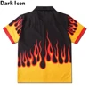 Dark Icon Flame Printed Men's Shirts Button Down Vintage Summer Street Shirts for Man Holiday Beach Shirts Hip Hop Man Clothing 3