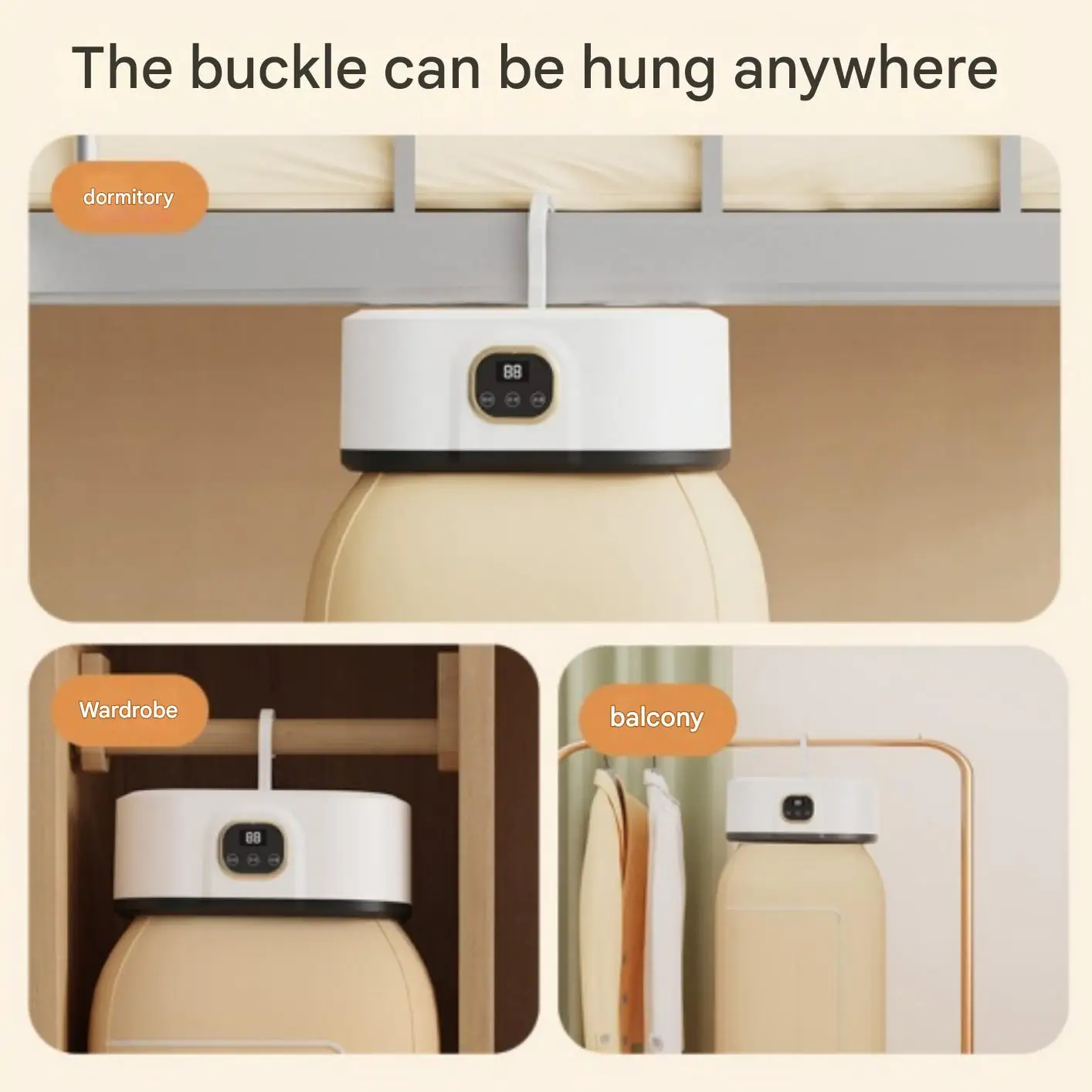 Portable Folded Electric Clothes Dryer Remote Control Multifunctional Dryer Machine Bag Time Setting Clothes
