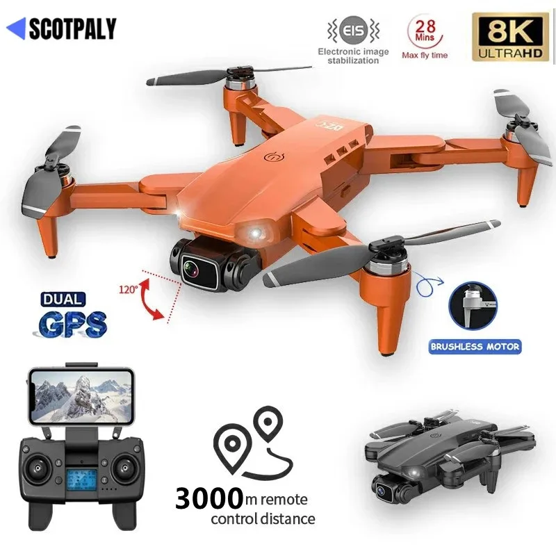 Nova L900 Pro Drones 8k Hd Câmera Dupla Gps 5g Wifi Fpv Quadcopter Sem