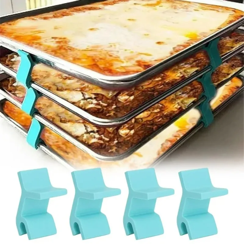 Stackable Cookie Sheet Organizer Space-Efficient Baking Tray Rack for Oven Storage Multipurpose Kitchen Gadget for Cookies