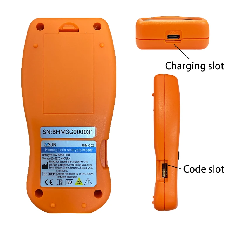 Hemoglobin Analysis Tester Meter Home Hb Analyzer Anemia Tester Strip Heme Test With 50 Test Paper Home Medical Instrument