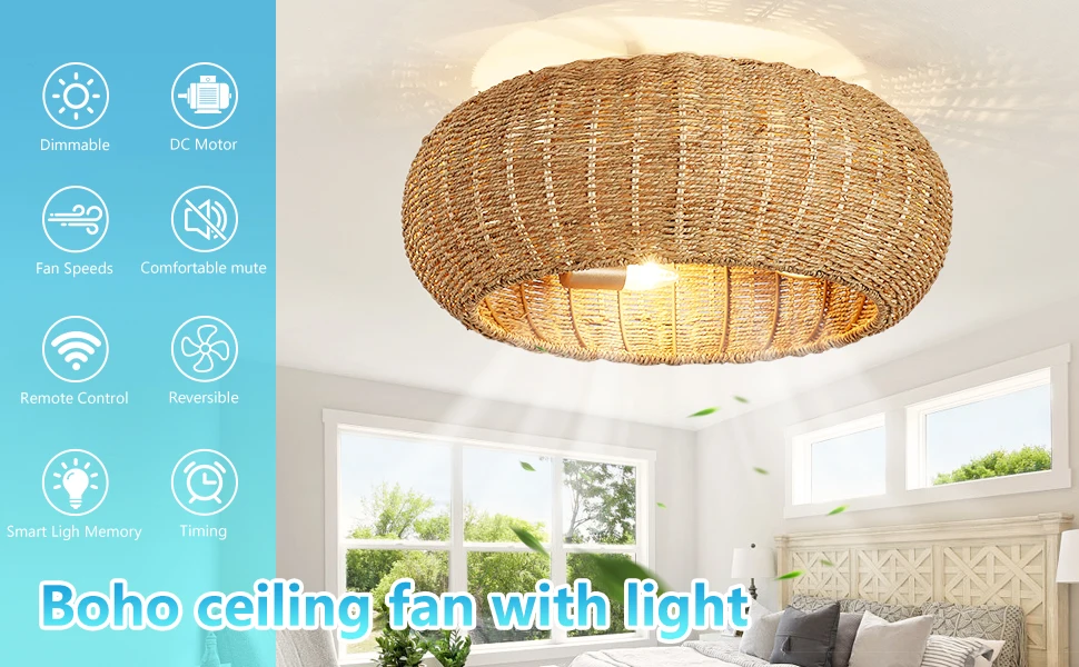 Low Profile Ceiling Fan with Light