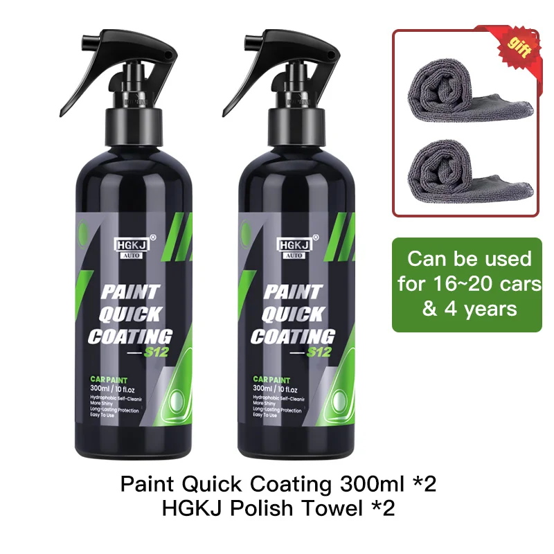 Ceramic Coating For Auto Paint HGKJ S6 Crystal Wax Spray Nano Hydrophobic  Liquid Polymer Oleophobic Anti Rain Car Care 