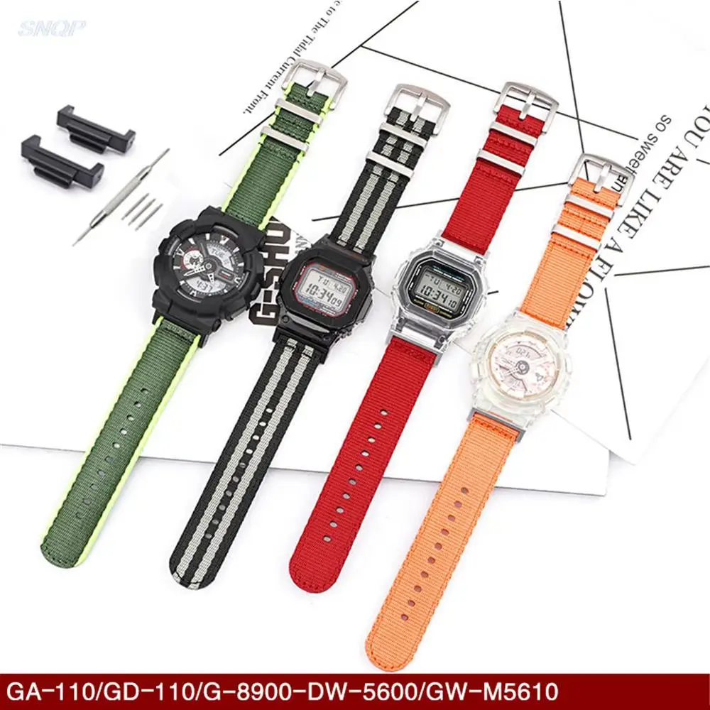 Cinturino In Nylon Per Casio G-Shock Ga-110/100/120/150/200/400/700 Gd-100/110/120 Dw-5600 6900 Gw-M5610 Gw-6900 Cinturino