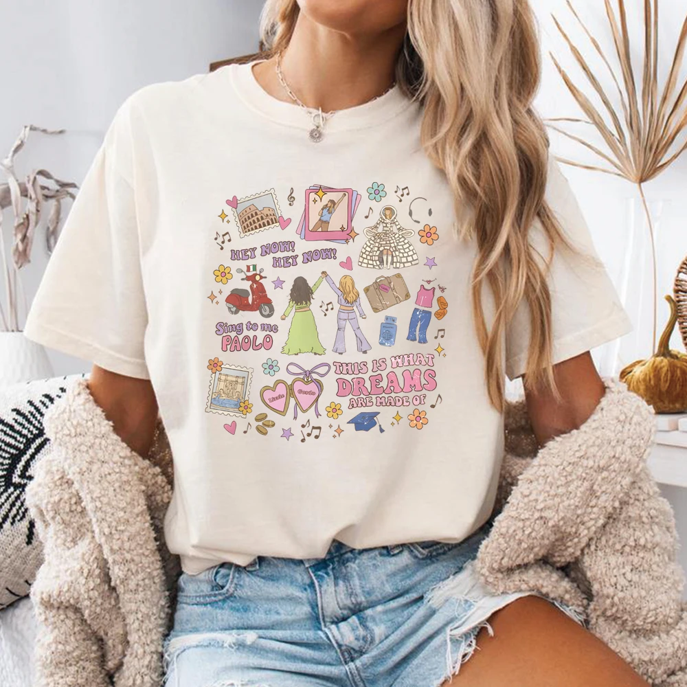 �This Is What Dreams Are Made of“ bedrucktes T-Shirt, Retro-Grafik-T-Shirt, trendige Urlaubshemden, Girls Trip, kurzärmelige, lässige Oberteile