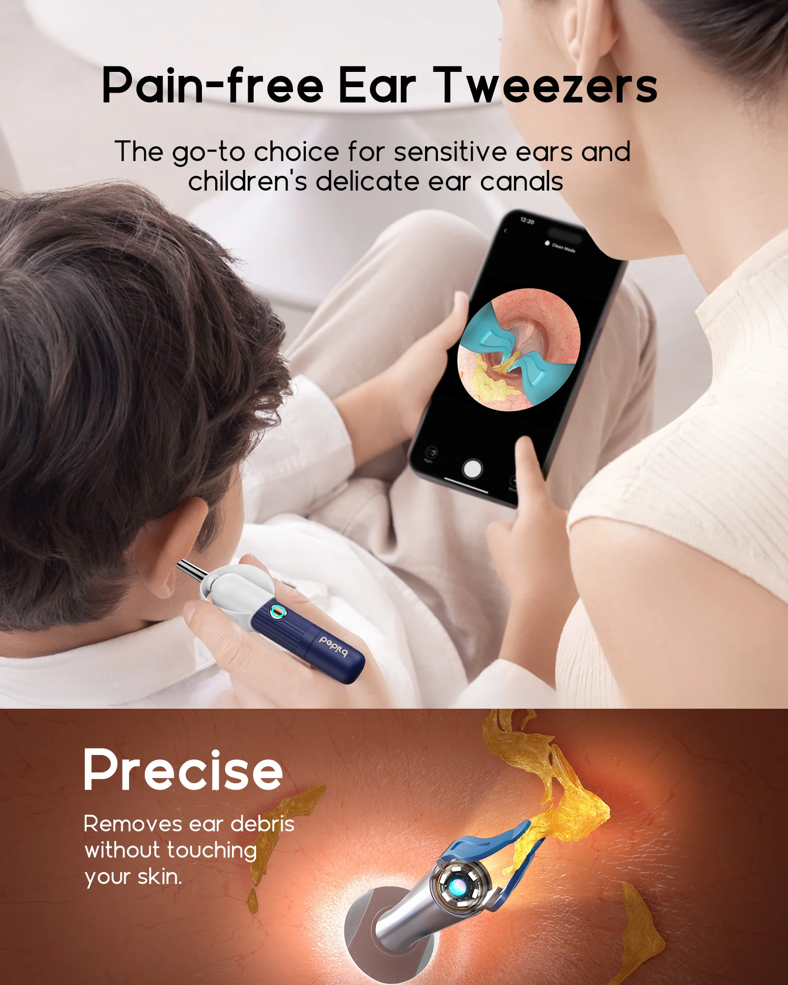 2025 Xiao'mi Bebird EarSight Plus I35R Visual Ear Cleaner HD Clipable Tweezers Earpick Wireless Cleaning Endoscope with Camera 6
