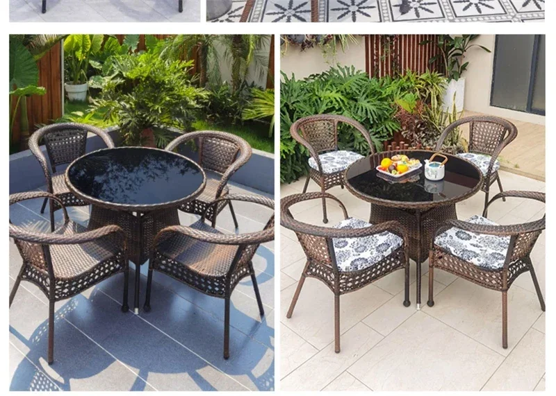 Nordic Patio Outdoor Furniture Set Leisure Balcony Tea Table and Chair Courtyard Outdoor Table and Chair Garden Furniture Sets Y