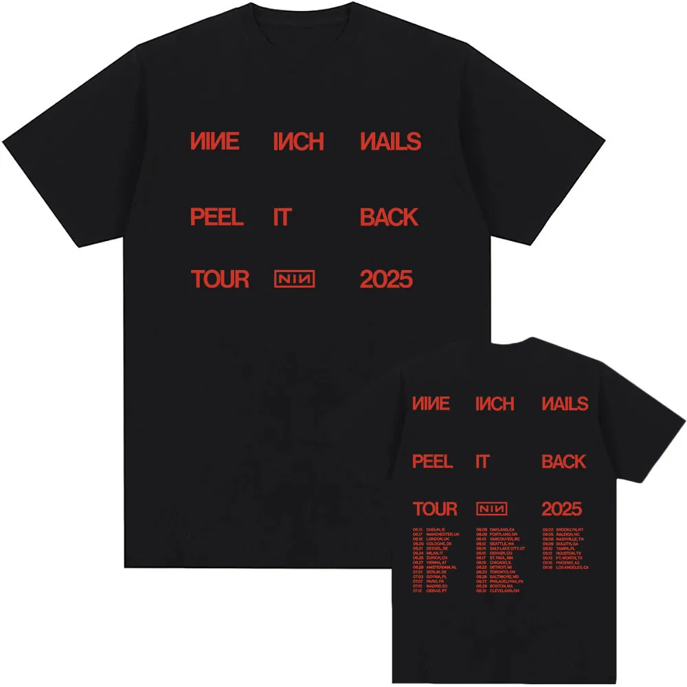 Nine Inch Nails Peel It Back Tour 2025 T-shirt Cotton Summer Short