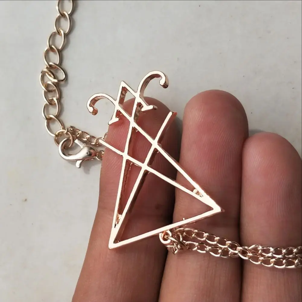 Lucifer Sigil Gothic Metal Pendant Necklace - Pagan Satanic Fashion Jewelry Accessory