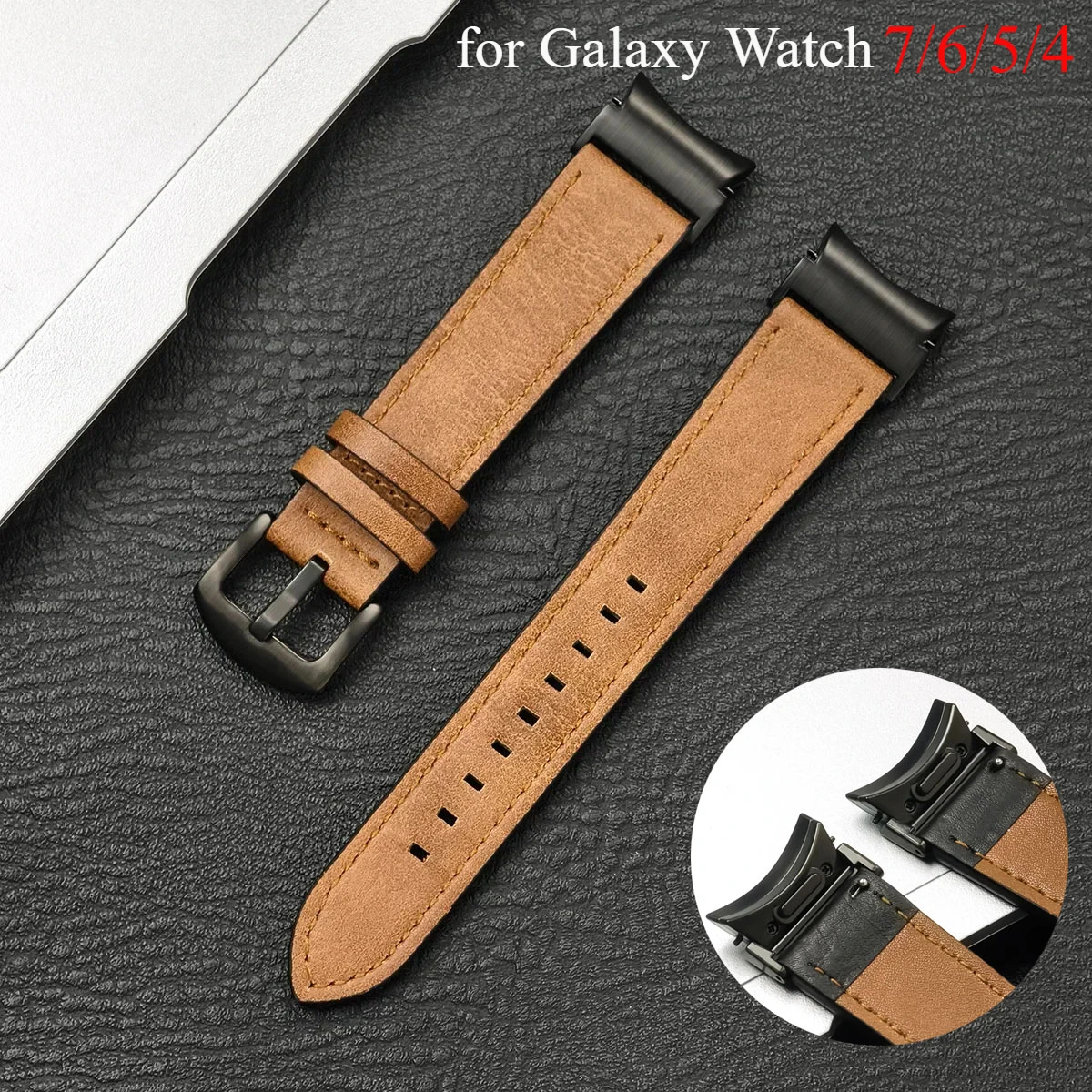 Elegant Leather Strap for Smartwatch - No Gaps Design