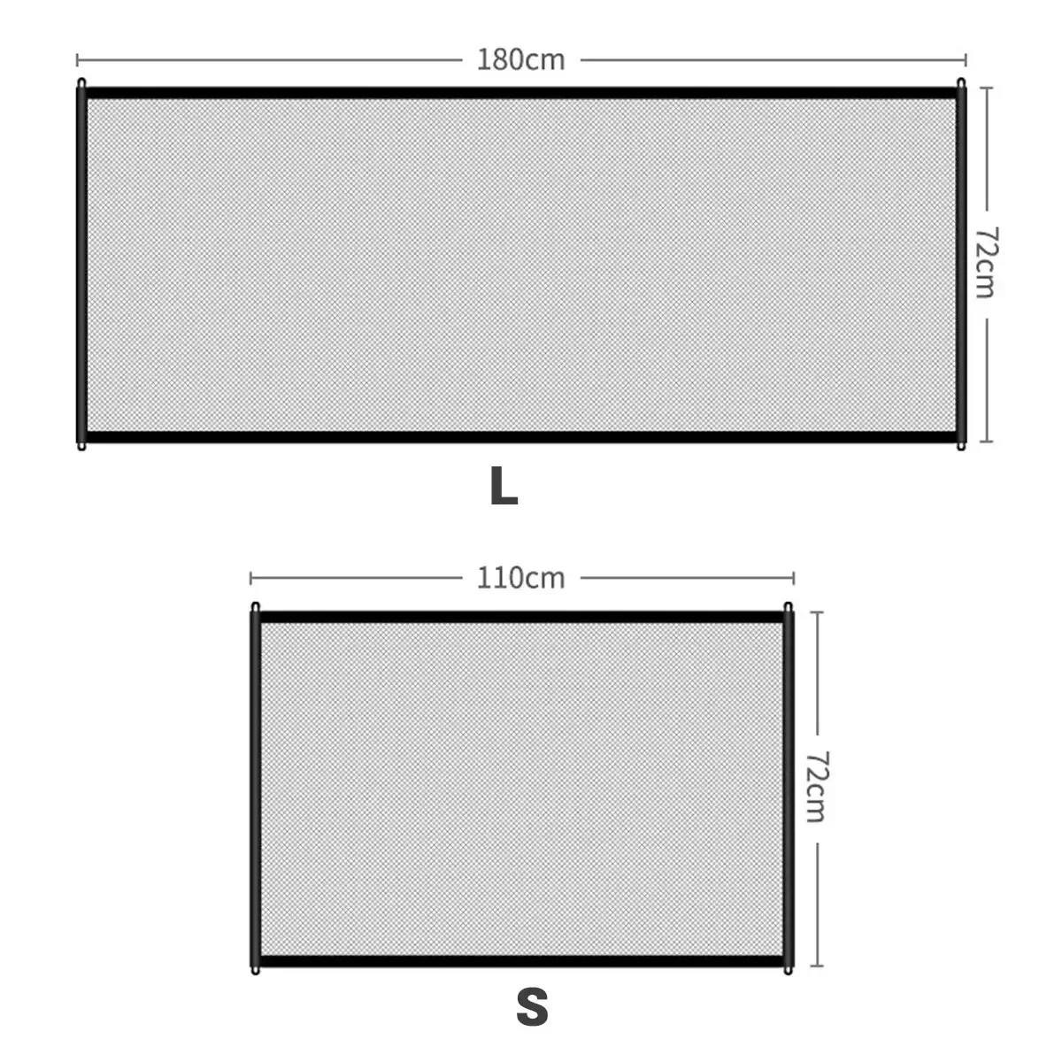 Baby Safety Gate Pet Fence Mesh with Telescopic Pole Hook Stairs Entrance Indoor Gate Barrier Fence Punch-free Safety Protection