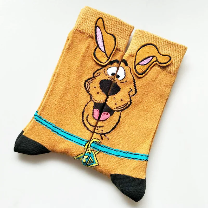 

Medium tube socks funny cute cartoon puppy picture dog ears pure yellow happy sports socks cute socks funny socks