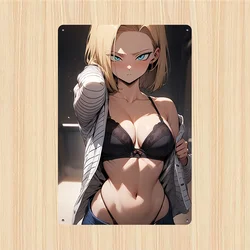 Anime Metal Sign: Retro Hot Girl Poster Metal Plaque | Wall Decor for Home, Street, Restaurants, Shop (Aluminum sign)