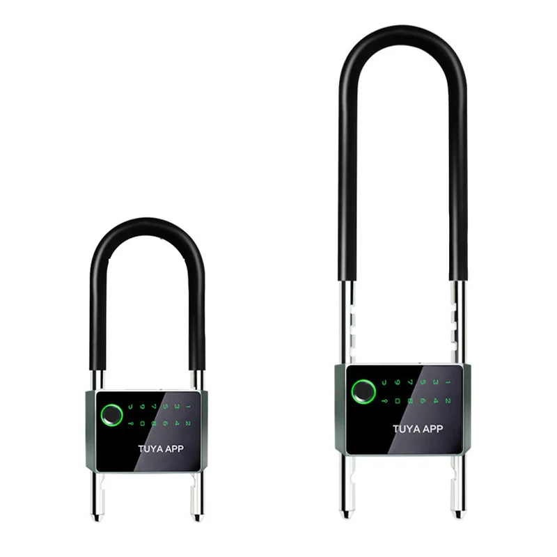 Waterproof Control Bicycle U Shape Lock Smart Bike Lock With TUYA APP Passcode Fingerprint Safe Electronic